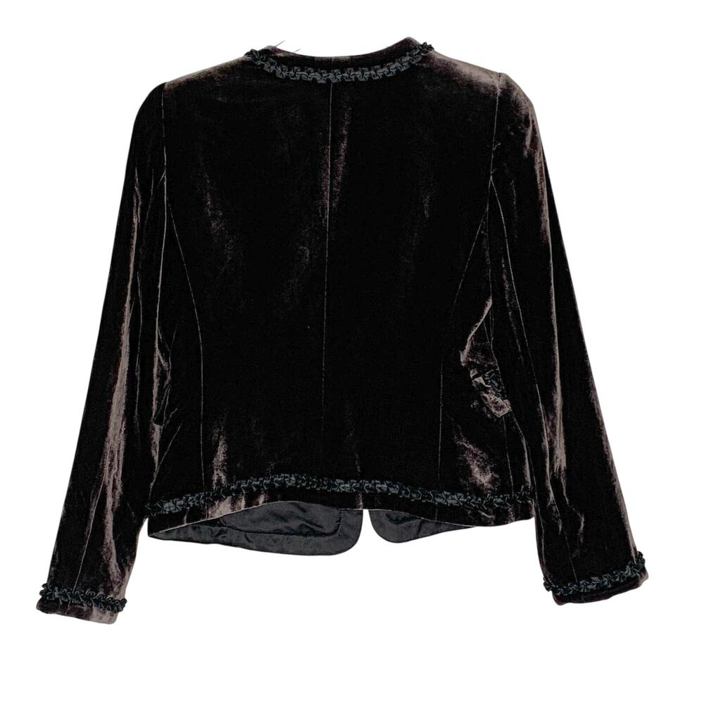Armani Collezioni Black Velvet Evening Jacket 4 Decorative Trim Italy Vintage - Picture 2 of 8